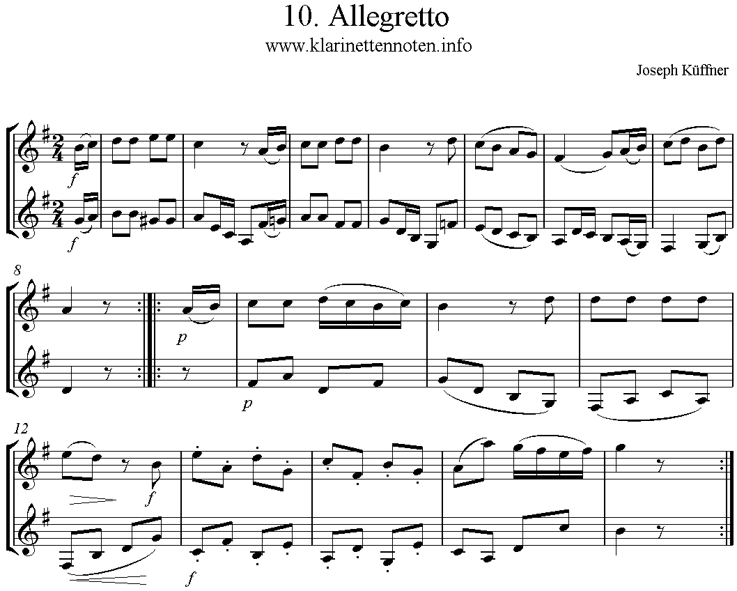 24 instruktive Duette- Joseph Küffner -10 Allegretto